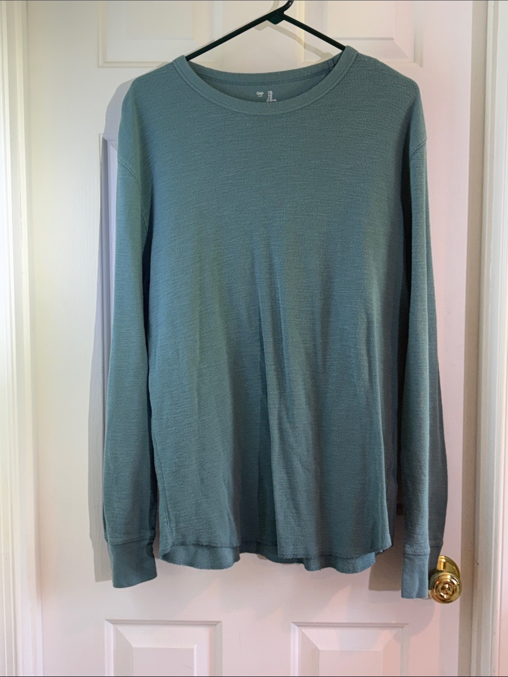 Men's Long-Sleeve Crewneck Shirt in Sage Blue - Everyday Lightweight Tee